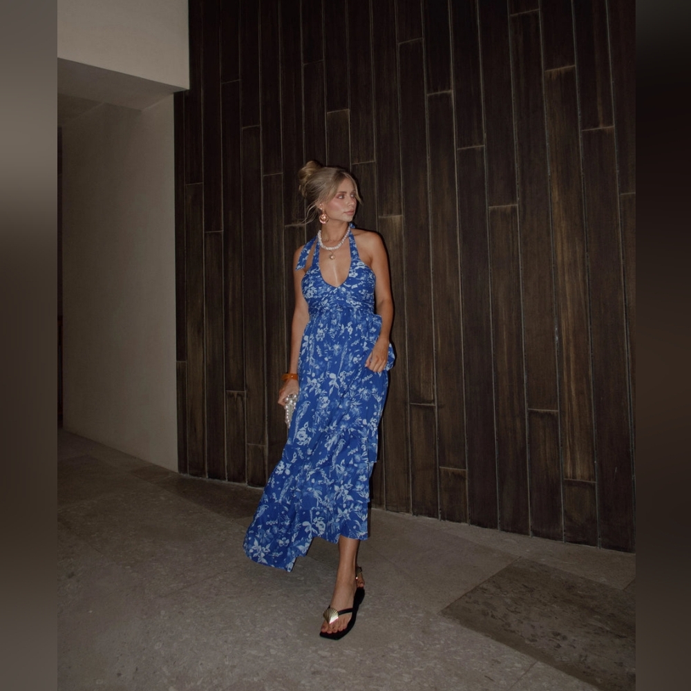 JessaKae Merliah Blue Floral Maxi Dress